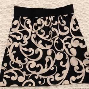 Loft black print skirt